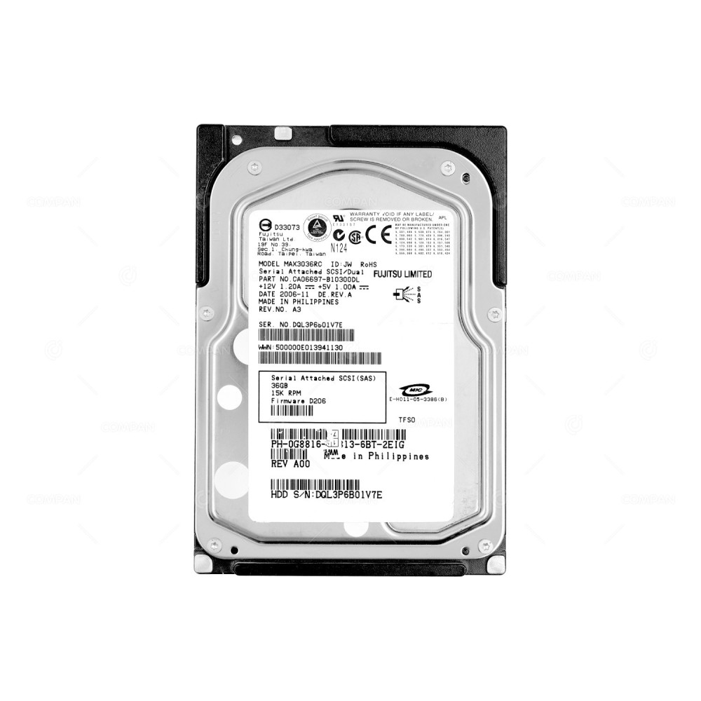 MAX3036RC FUJITSU HARD DRIVE 36GB 15K 6G SAS 3.5 SFF HOT-SWAP MAX3036RC